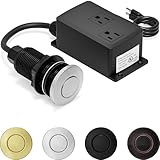 Garbage Disposal Air Switch Kit Dual Outlet,Sink Top Button Waterproof,UL Listed,Compatible for all Waste Disposer Models-Stainless Steel