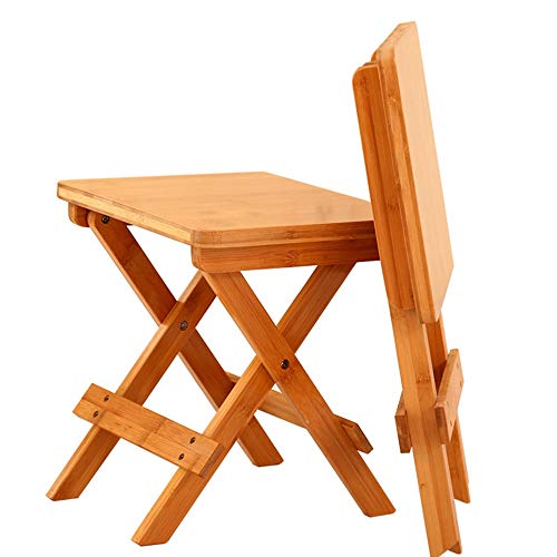 ERSD Home Bamboo Simple Color Portable Folding Children's Bench Multifunctional Outdoor Folding Chair Beach Chair Portable Fishing Camping Backrest Folding Chair (Color : Wood, Size : M)