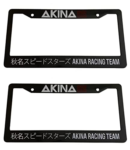2PCS Akina Speed Stars JDM Japanese Racing Team Drift Tokyo License Plate Frame Holder Plastic
