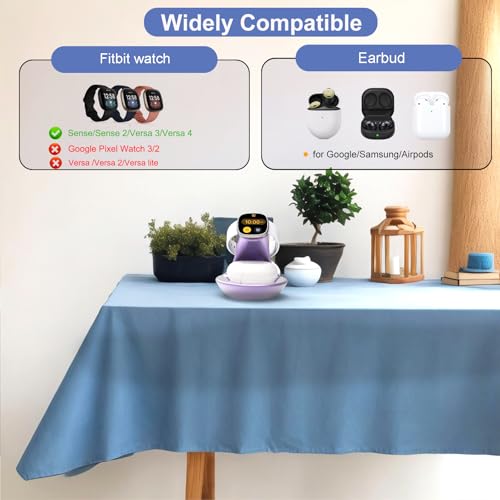 Base de carga para soporte de cargador de reloj Fitbit Sense y Galaxy Buds 3 2
