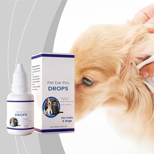 Ohrentropfen Für Hunde,10ml natürliche juckreizlindernde Tiefenreinigung | Ohrenspülung Tropfen Zur Juckreizlinderung - Für Pflege Bei Rötung Schwellung Geruch Ohrenschmalz Bei Welpen Kätzchen