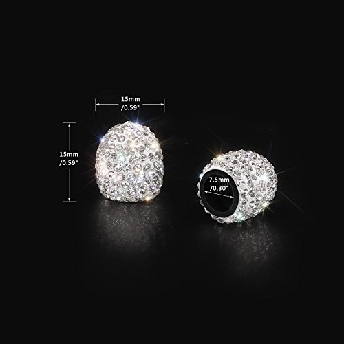 image for SAVORI Valve Caps, 4 Pack Handmade Crystal Rhinestone Tire Caps, Attra