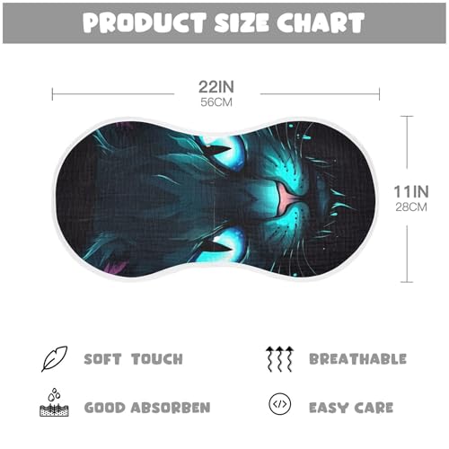 Blue Neon Cat Eye Baby Burp Cloths, Cotton Soft Absorbent Burp Cloth, Baby Bib Cloths Spit Up Rags for Newborn Boys Girls, 1 Pack, 22”x11”4