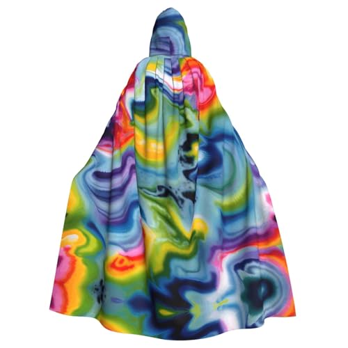Cape à capuche tie-dye adulte costume pour bal masqué coloré