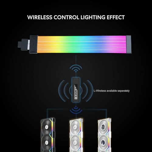 Image of Strimer Wireless 16-Pin GPU RGB Power Extension Cable, 2.4GHz Wireless Lighting Control, 370mm (14.56 in) 12 Light Guides, Controller Required (Not Included) (PW16-121W)