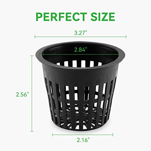 Growneer 25 Packs 3 Inch Net Cups Slotted Mesh Wide Lip With 10Pcs Plant Labels Heavy Duty Filter Plant Net Pot Bucket Basket For Hydroponics #TOP1