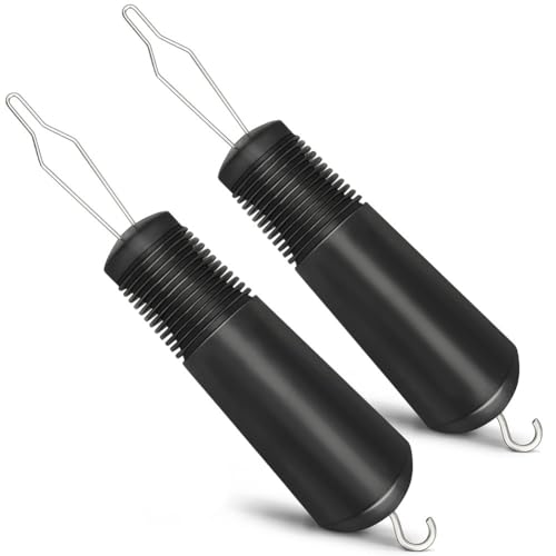 Reinscer Herramienta de gancho de botón de 2 piezas con asas antideslizantes para ayudar con camisas, abrigos, herramientas de gancho para botones para ancianos y personas con artritis