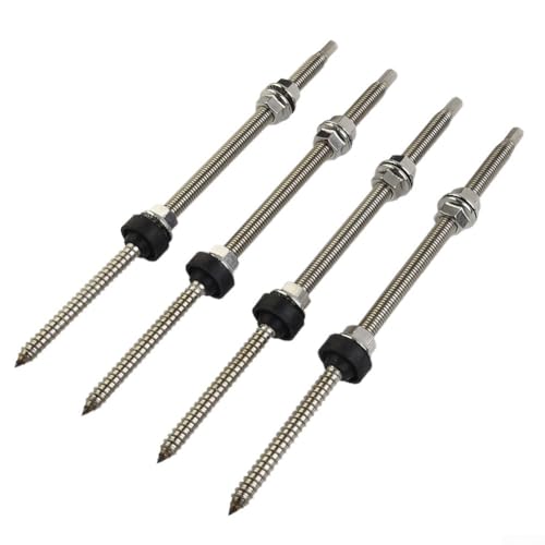 M10 Screw for Solar PV Mounting, L Angle Roof Fixture for Trapezoidal Sheets, Stainless Steel Pole Screw 200mm 250mm with EPDM Seal Locking Nut, Adjustable Height, Hex Drive SW7,(250mm)