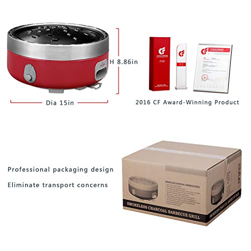 Freshore Portable Smokeless Charcoal Bbq Grill - Outdoor Camping Small Tabletop Cooking Mini Barbecue - Built In Fan Power By 4A Battery Or Phone Charge #TOP7