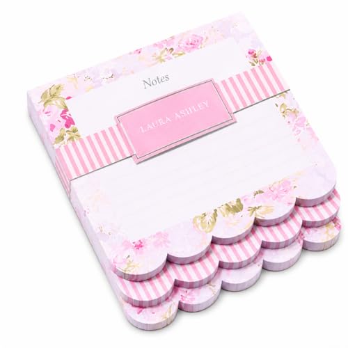 Bloc-notes 3 en 1 Laura Ashley festonné de 150 feuilles lignées détachables pour notes quotidiennes