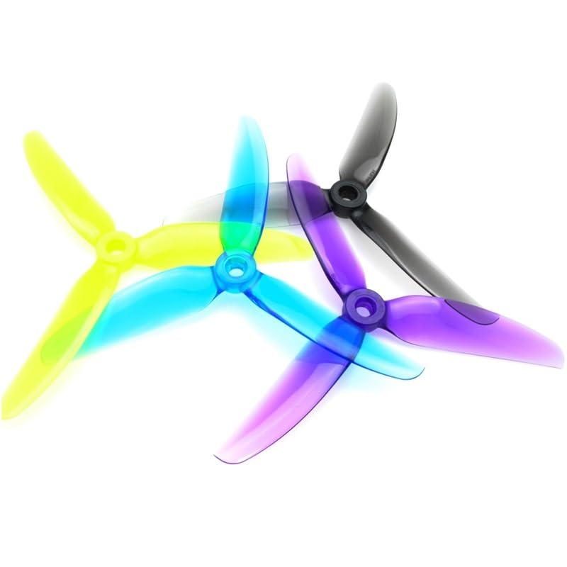 12 Paires 24 pièces for HQPROP 5X4.3X3V2S 5043 hélice PC à 3 pales for RC FPV Freestyle 5 Pouces Drones de Rechange Bricolage(12Pairs Blue)