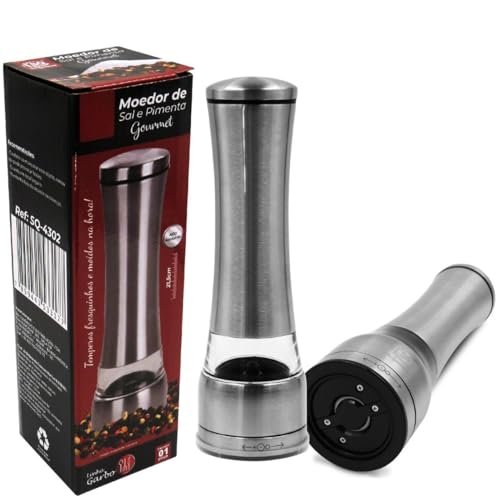 Moedor de Pimentas Sal Temperos Manual em Aço Inox Triturador Ajuste de Moagem Prático e Rápido