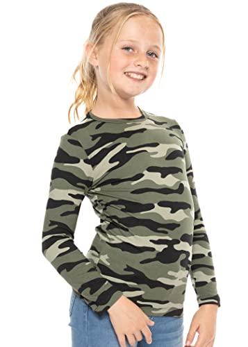 Image of Girls Long Sleeve Shirts | Soft Crew Neck Top | Short Sleeve | Long Sleeve Shirt Girls Size 2T - 16