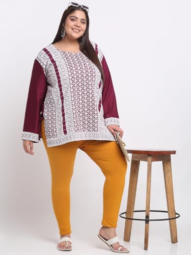 Image of Soft Cotton Ankle Lenght Solid Regular and Plus 35 Colours Leggings for Womens and Girls (Sizes :- M to 6XL)