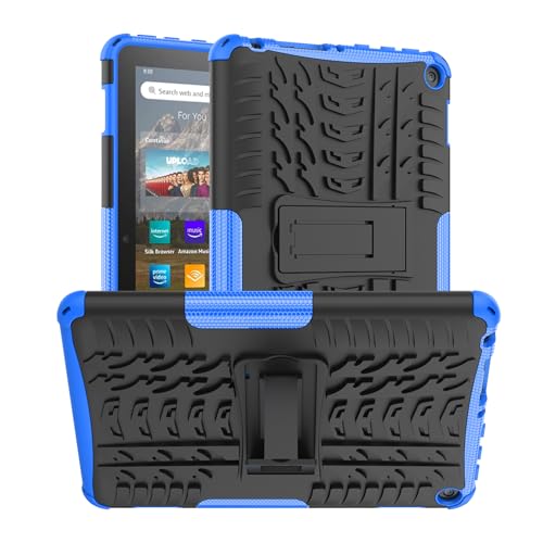 for Kindle Fire HD 8 / hd 8 Plus and Kids Tablet Case 14th 12th 10th Generation 2024 2022 2020 Kickstand Heavyduty Armor Defender Cover (Blue)