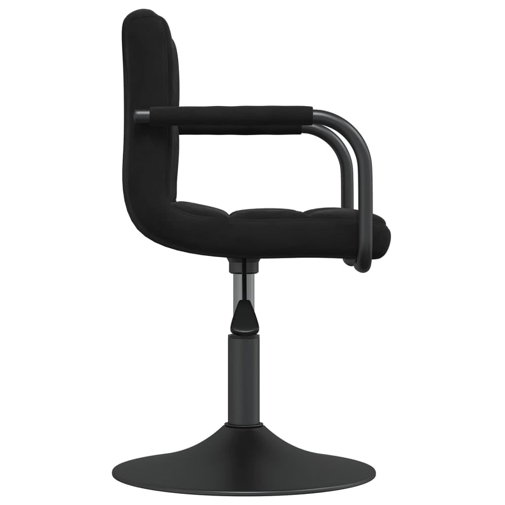 Taburete de bar de terciopelo negro giratorio con resorte de gas, altura regulable para cocina y comedor, silla de bar acolchada con reposapiés y reposabrazos, 360 grados