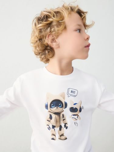 Camiseta m/l Robot Mayoral evita rozaduras en la piel del niño color nata 2