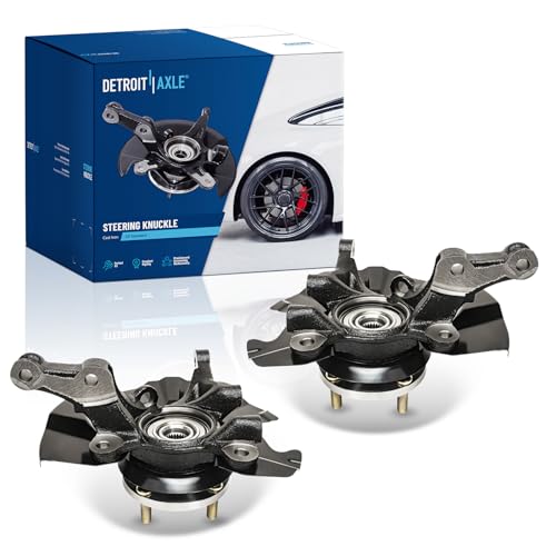 Detroit Axle - Front 2pc Steering Knuckles for 06-11 Hyundai Accent, 2 Steering Knuckles & Wheel Bearing Hubs Assembly 2006 2007 2008 2009 2010 2011 Replacement