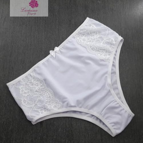 Kit 05 Calçolas Conforto cintura alta lateral redutora Modelagem grande Calcinha Cós alto Rendada Li