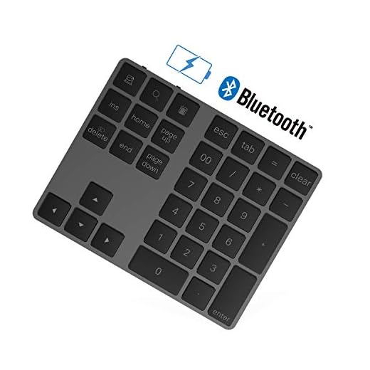 Rytaki Teclado numérico Bluetooth con múltiples accesos directos de 34 Teclas Teclado numérico Delgado inalámbrico portátil para iP ad/M ac/Laptop/PC Compatible con el Sistema Windows