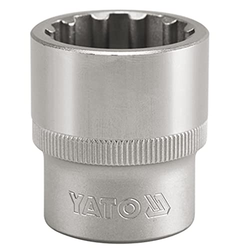 Image of Yato combo Set of 3 Spline Sockets YT-1469(17mm), YT-1470(18mm), YT-1471(19mm) with Chromed satin finished made of chromium Vanadium-Pack of 3