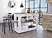 HomeRoots White - Light Oak Particle Board Light Oak and White Kitchen Island with Drawer Shelves and Casters