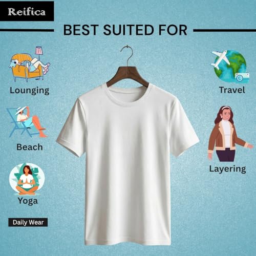 Image of Reifica Women's Plain Half Sleeve T-Shirt Combo Pack of 4