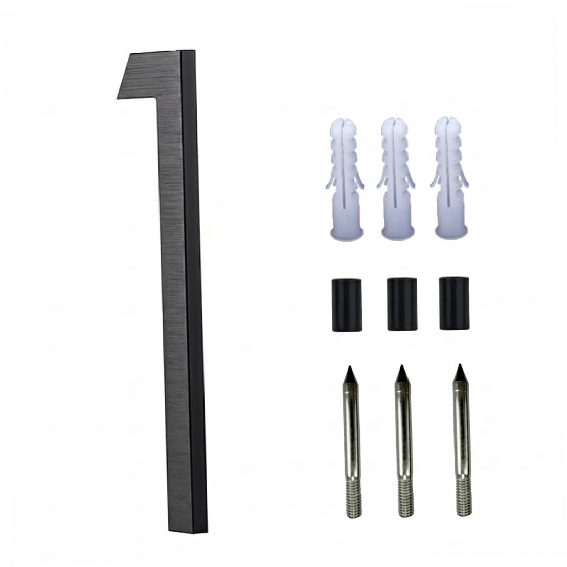 Xdyyjrasa 1 Floating House Number - Aluminum Outdoor House Numbers With Accessories, 5 Inch Black Mailbox & Address Number(1)