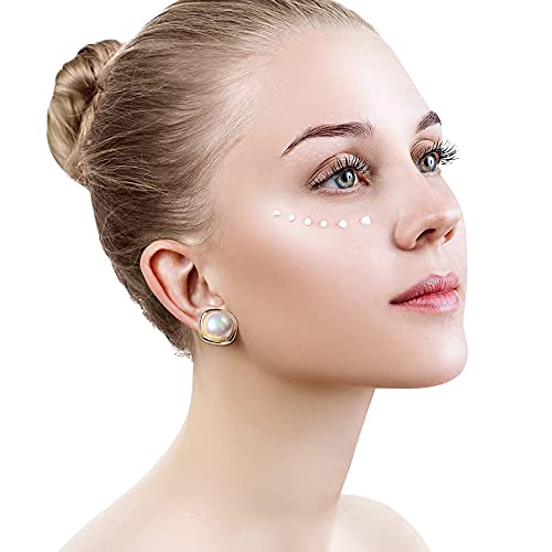 Pearl Earrings For Women, Sterling Silver Omega Back Hoop Earrings Pearl Drop & Dangle Studs, Woman Ornaments Jewelry Gifts For Girls #TOP26