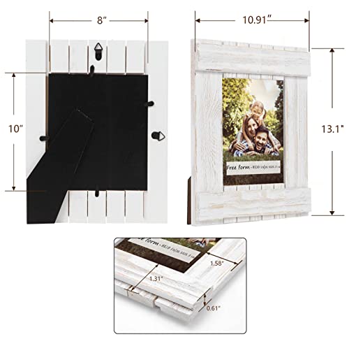 8X10 Picture Frame Set Of 2, Solid Wood Photo Frame With High Definition Glass, White Rustic Wooden Picture Frames For Wall Mounting And Desktop Display #TOP1
