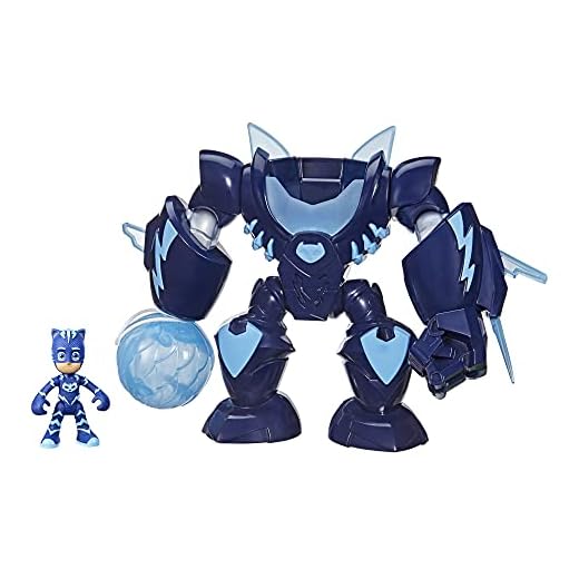 PJ Masks Robo-Catboy Preschool Toy with Lights and Sounds for Kids Ages 3 and Up, Catboy Robot Suit with Catboy Action Figure