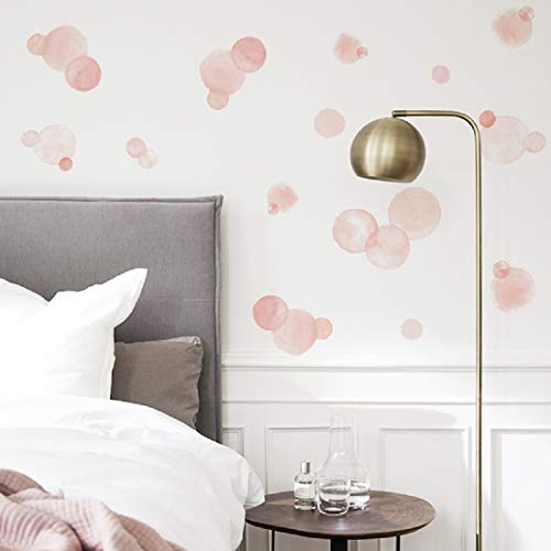 Vinilo decorativo de lunares rosas acuarela para pared miniatura 3