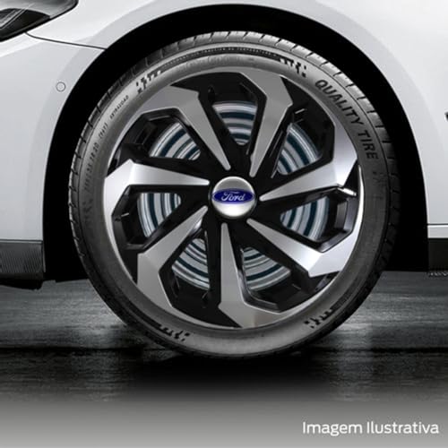 Jogo 4 Calotas Esportivas Spider Preto/Prata aro 15 FORD Novo Ka Hatch Sedan Fiesta Hatch Sedan Focu