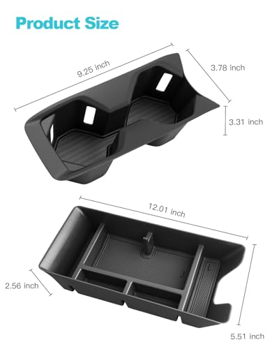 Image of CDEFG 2Pcs for 2025 2026 Toyota Camry Center Console Organizer for 2025 2026 Toyota Camry Accessories Middle Console Organizer Armrest Storage Box & Cup Holder