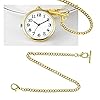 Create Idea Pocket Watch Albert Vest Chain With T Bar & Lobster Clasps - 14 Inch Classic Metal Chain Link & Stand - Single Link Vest Belt Gold #3