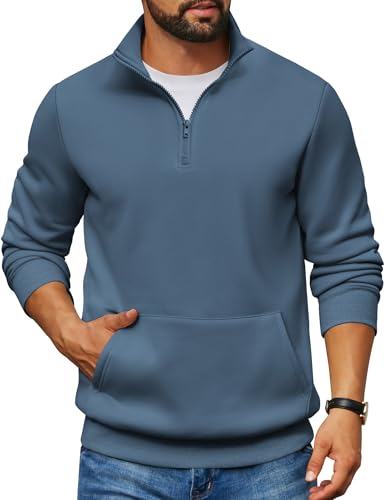 Pull homme col montant polaire chaud et confortable à manches longues