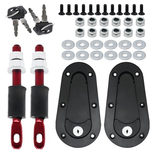 Anxingo Hood Locking Latch Pin Kit, Engine Bonnet Quick Release Latch Lock Kit, Flush Hood Latch and Pin Kit for Universal Car Engine by Anxingo - Used condition - US$17.38