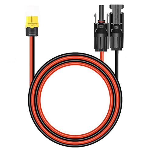 Solarladekabel auf XT60 Adapter mit 12 AWG Solarpanel Kabel, Solarstecker XT60 Buchse Verlängerung, XT60 Kabel für Lipo Akku Pack EFDELTA Pro 1300 1600 2000 Tragbare Powerstation River(60 CM/23.6 IN) Cover
