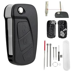 3 Buttons Flip Car Key Fob Shell For Ford KA MK2 Remote Key Case with Pin Removal Tools Needle File