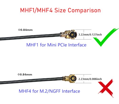 Image of Internal Laptop WiFi Antenna 8dBi Dual-Band Mini PCIe U.FL MHF1 Cable 50cm | 2.4GHz 5.8GHz, PCB design, UFL Connector. Mini PCIe wifi card antenna only-not for M.2 /NGFF