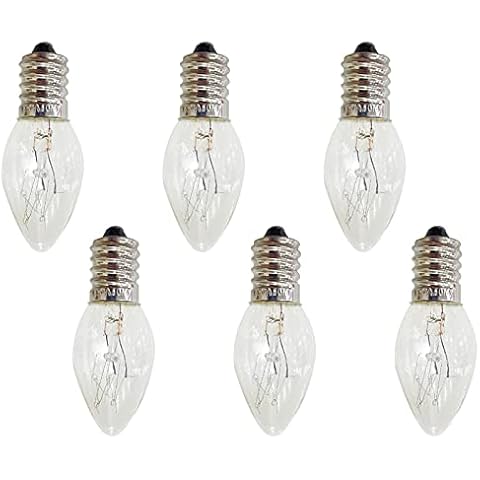 JINGLING E14 10W Lamp Bulb, Small Screw in for Electric Wax Burner E14 10W Warm Light, Transparent C7 Tungsten Light Bulb for Microwave/Oven (6 PCS) Cover