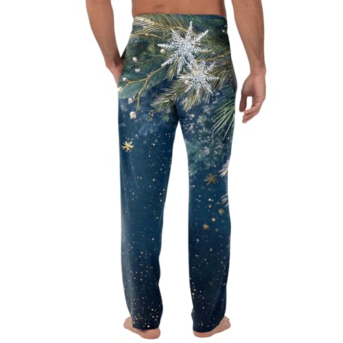 Men Christmas Pajama Pants Lounge Pants Elastic Waist Soft Comfortable Print PJ Bottoms4