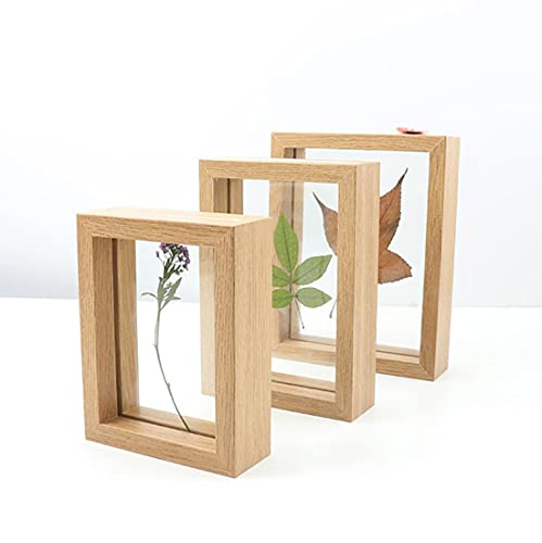 Qing Yun - Cornice portafoto in legno per foto e ritratti con cornice orizzontale, 15,2 cm, per decorazione da tavolo da parete e scrivania (colore legno, quadrato 15,8 cm)