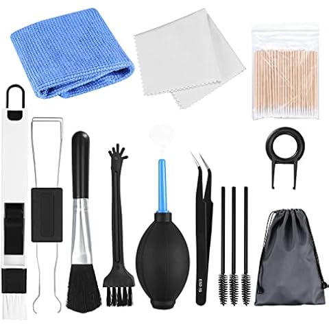 14 in 1 Keyboard Cleaning Kit, Laptop Cleaning Brush Kit, Computer PC Electronics Dust Cleaner Removal Kit, with Keycap Puller, Switch Puller, Keyboard Cleaning Brush and Wipe Kit Cover