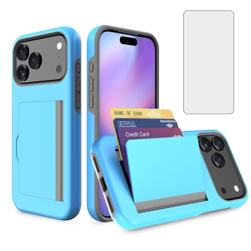 Coque iPhone 17 Pro Asuwish fine avec protège-écran en verre trempé et porte-carte