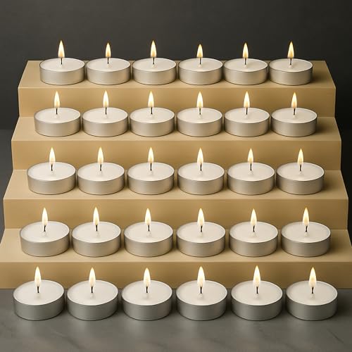 Image of Floryn Decor Unscented White Tealight Candles | Paraffin Wax | Smokeless, Lead-Free Cotton Wick | Long Burning Time -2-3 hrs. | Perfect for Decoration, Festivals, Weddings, |10 Grams Each. 150 Pcs