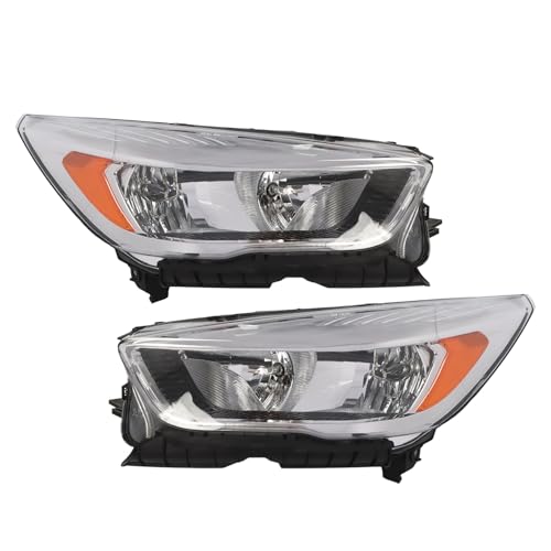 Jecoupoon Driver Passenger Side Halogen Headlight Assembly Compatible with Escape 2017-2019 w-o DRL Front Left Right Headlamp FO2502349 FO2503349