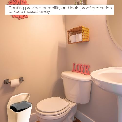 Image of Yeaqee 300 Pcs Waxed Black Kraft Feminine Hygiene Liner Bag, Business Restroom Bathroom Personal Dispensers 7.5 x 10 Waste Receptacle Paper Liners, Sanitary Napkin Disposal Bags, Kraft Bag