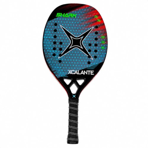 Raquete Para Beach Tennis 3K Carbono Profissional Kit Completo com Capa Protetora Overgrip e Munhequeira (Shark)