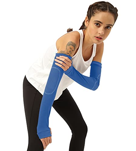 Image of Freecultr Women Breathable Bamboo Cotton Antibacterial Arm Sleeves with Built-in Gloves | Soft, Sweat-Wicking & Skin-Friendly